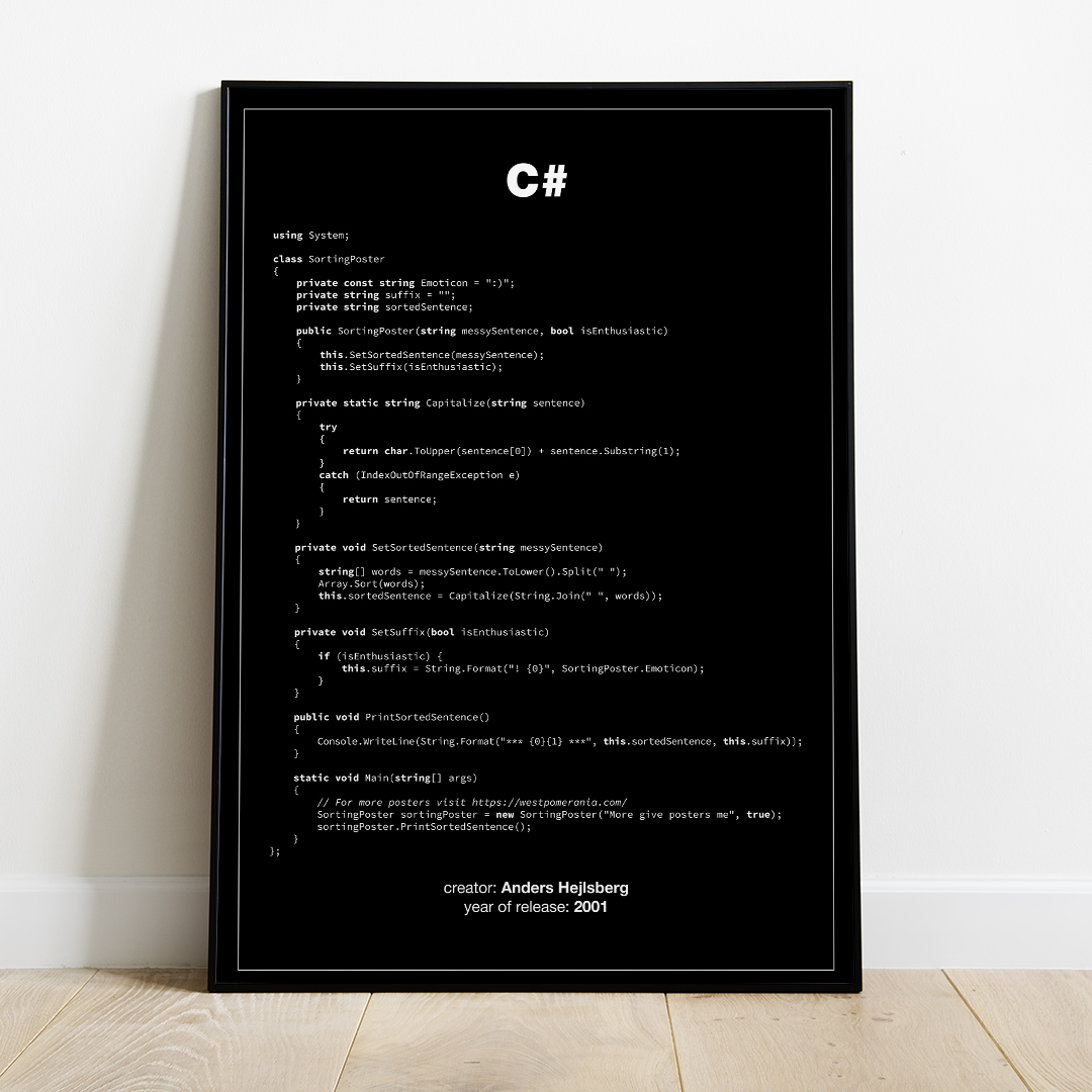 Plakat - C # - Poster C # zdjęcie 2