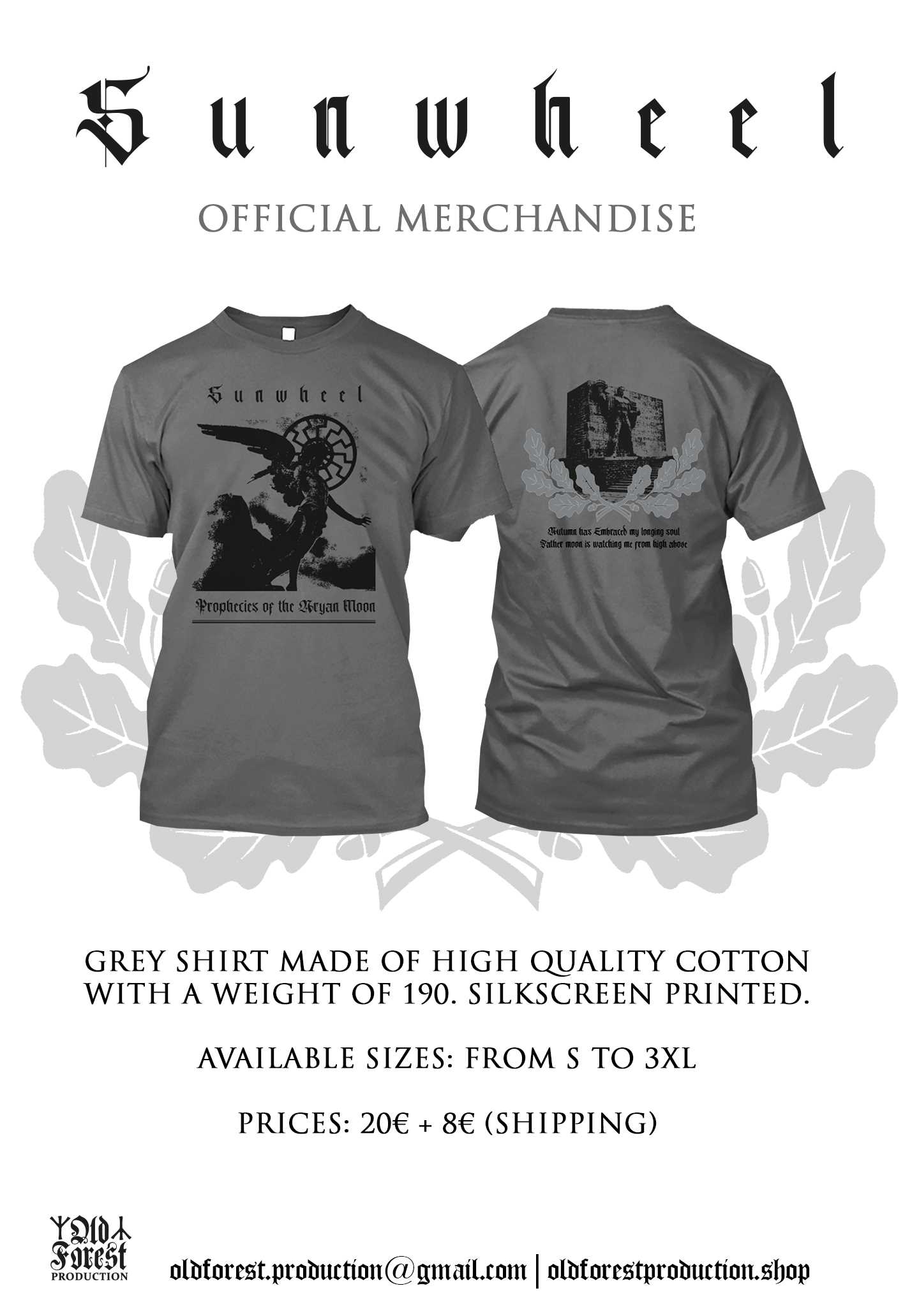 Sunwheel -Prophecies of Aryan Moon official ts 1 lim.30 SOLD OUT - Old Forest Production image 3