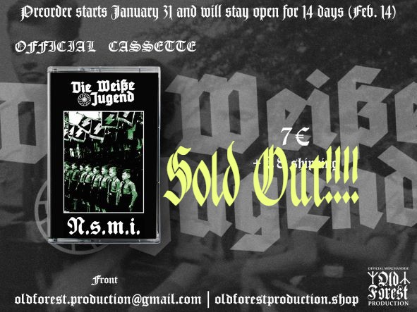 Die Weiße Jugend - N.S.M.I TS cassette Sold Out!!! - Old Forest Production image 2