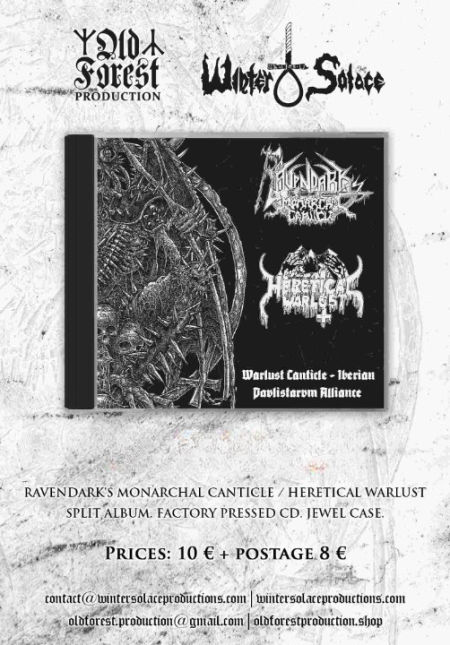 Ravendark's Monarchal Canticle/Heretical Warlust - split cd - Old Forest Production image 1