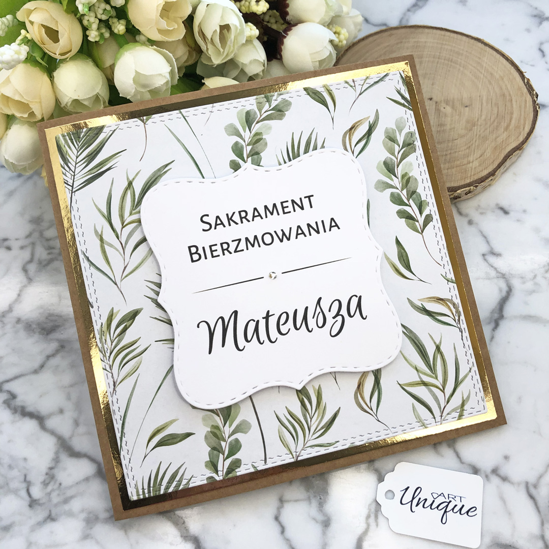 Ręcznie robiona spersonalizowana kartka na bierzmowanie w kopercie SGC006A - ArtUnique zdjęcie 2