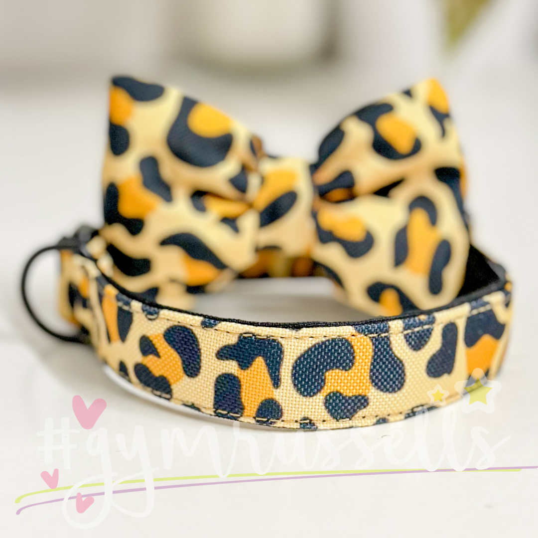 Leopard gold dog bowties - Gymrussells image 2