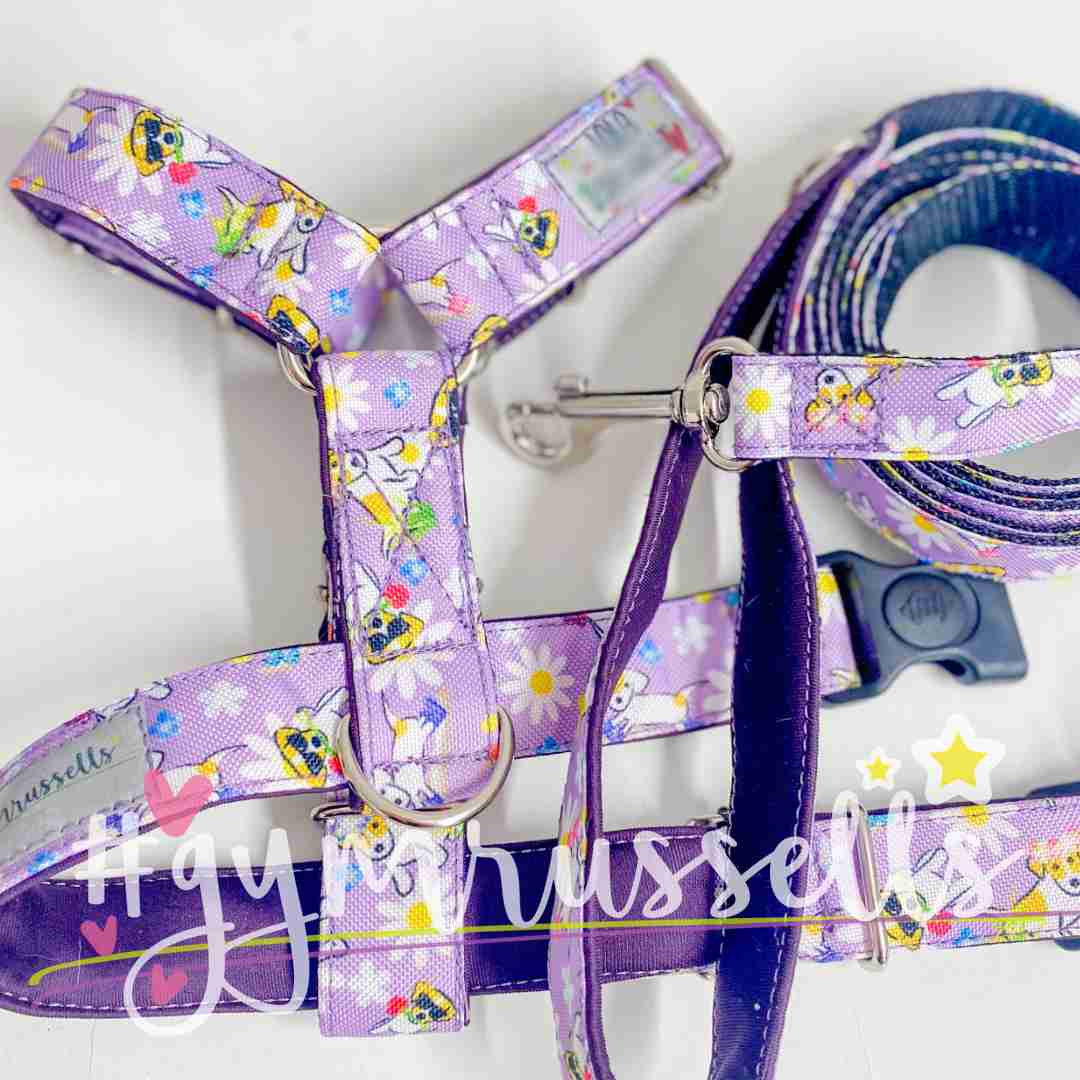 Spring doggie strap harness in purple - Gymrussells image 3