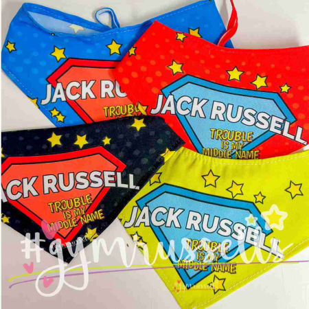 Dog bandana "Jack Russell, Trouble is my middle name" - Gymrussells image 2