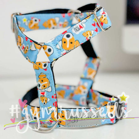 Strap harness for Jack Russell Jrtlove in baby blue - Gymrussells image 2