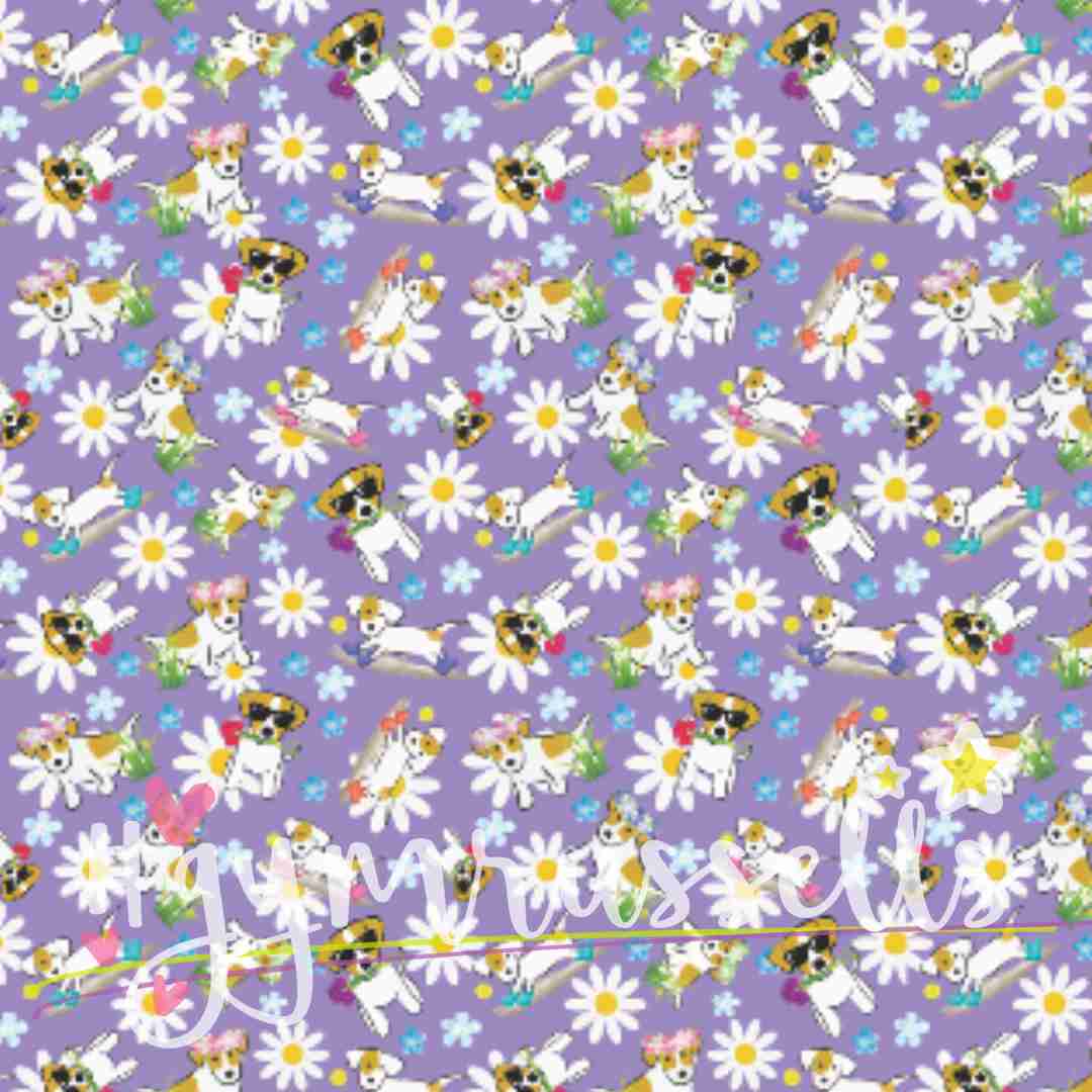 Wiosenny piesek fioletowa klasyczna smycz miejska dla psa - Gymrussells zdjęcie 1