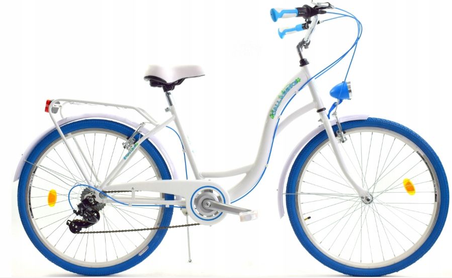 Rower Dallas City Junior 24" 6spd - biały z niebieskim - DALLAS zdjęcie 1