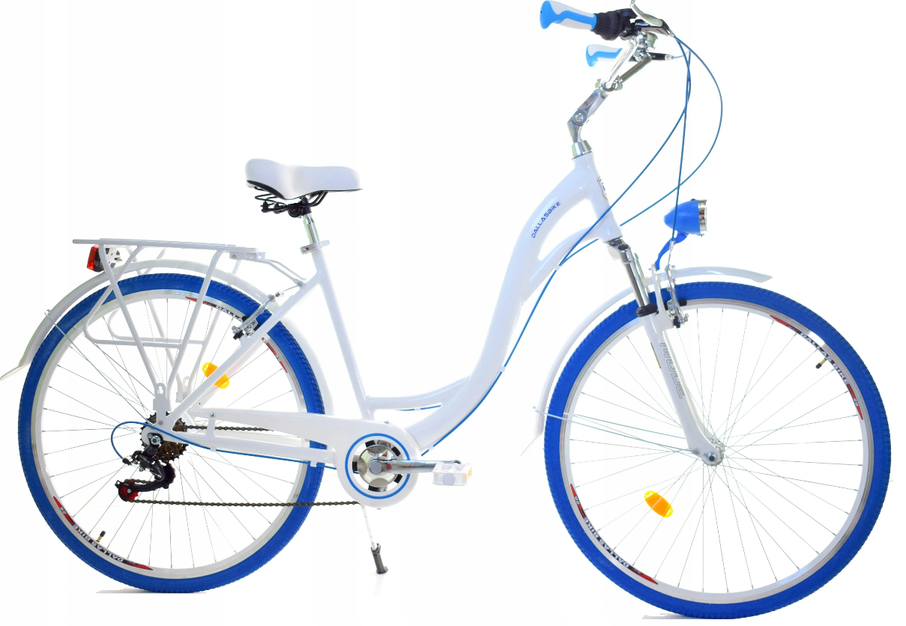 Rower Dallas City Alu 28" 7spd - biały z niebieskim zdjęcie 1