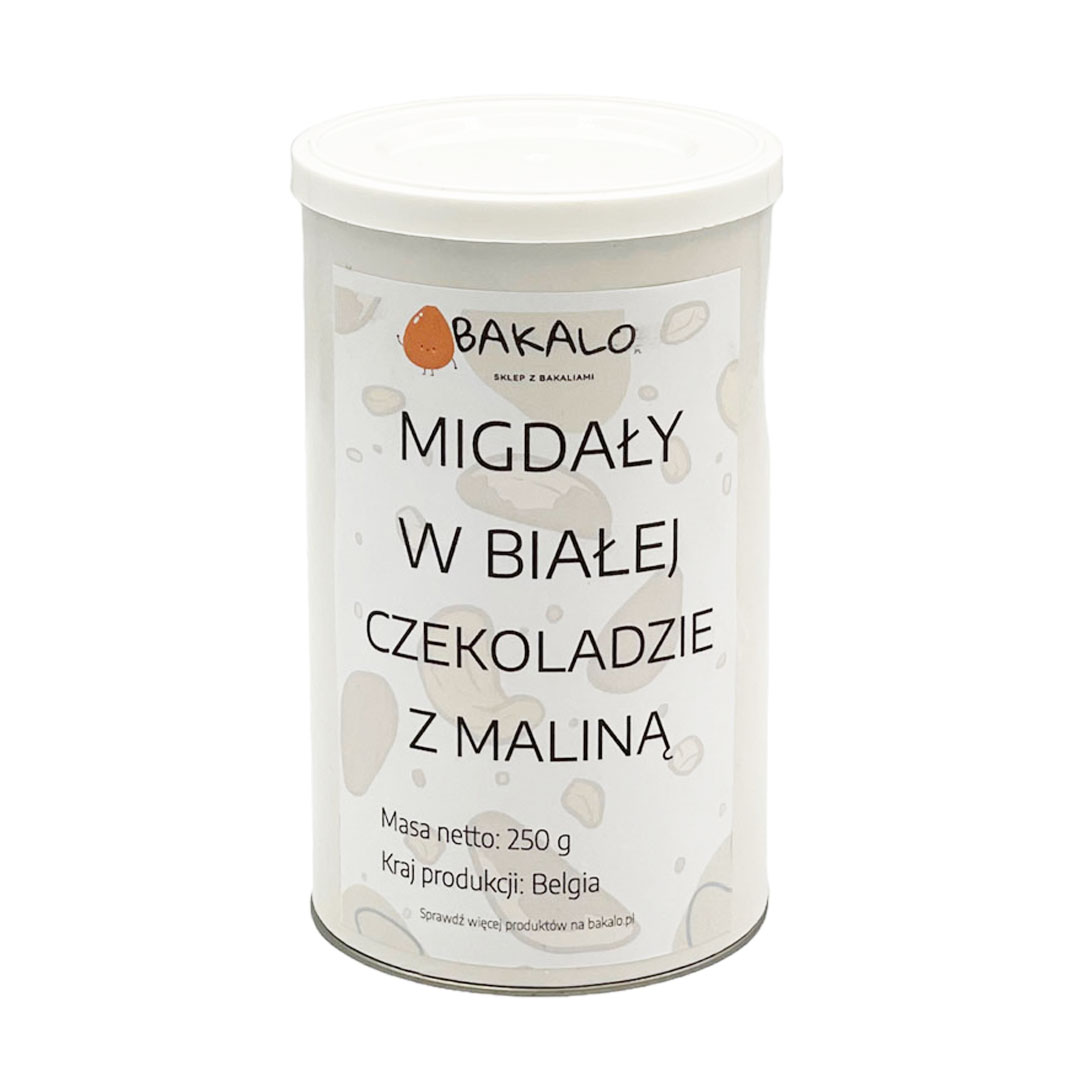 Bakalo Mix: Migdały w białej czekoladzie z maliną 250g - Bakalo.pl zdjęcie 1