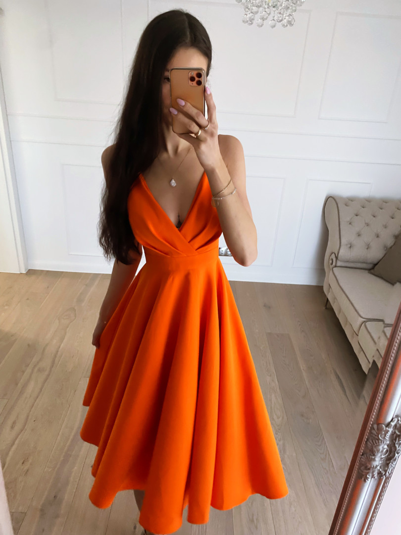 Elisabeth midi - orange midi dress - Kulunove image 2