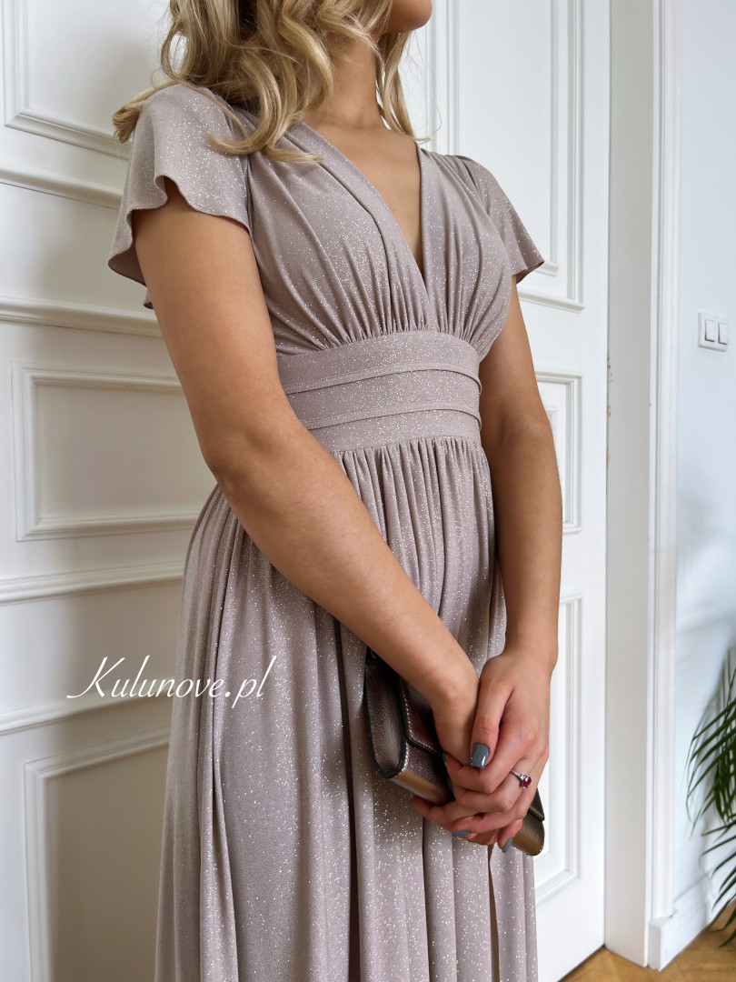 Andromeda - long shimmering dress with short sleeves - Kulunove image 3