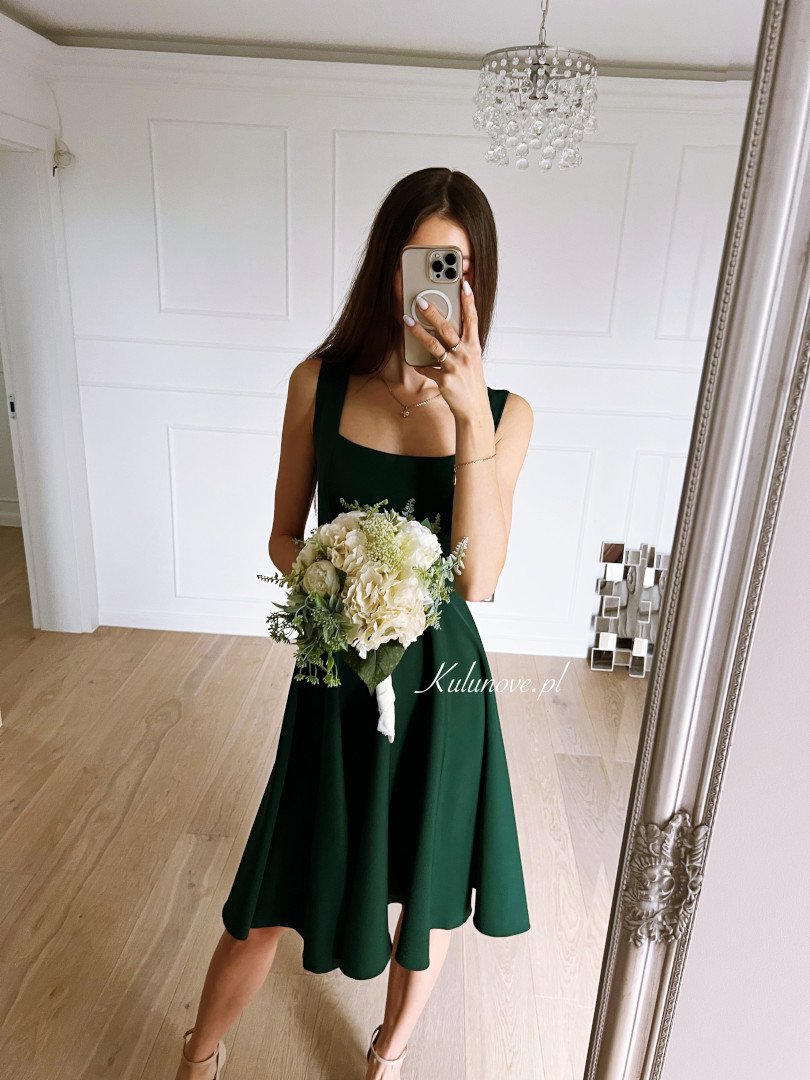 Karlie midi - bottle green midi dress perfect for bridesmaids image 1