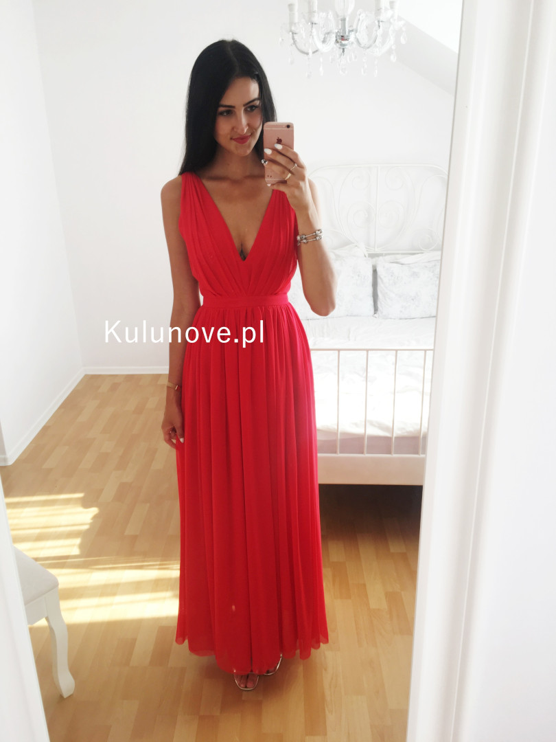 Paris maxi red - simple and airy dress - Kulunove image 3
