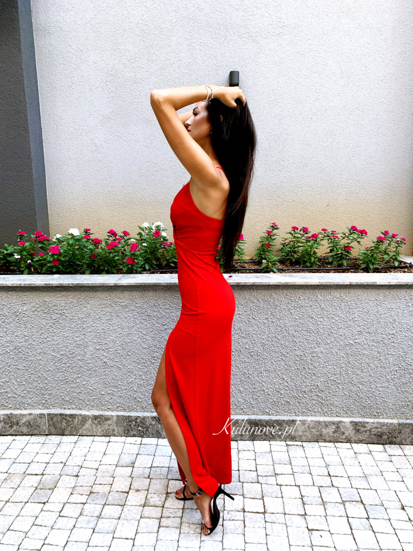 Ariana - red elegant strapless dress - Kulunove image 2