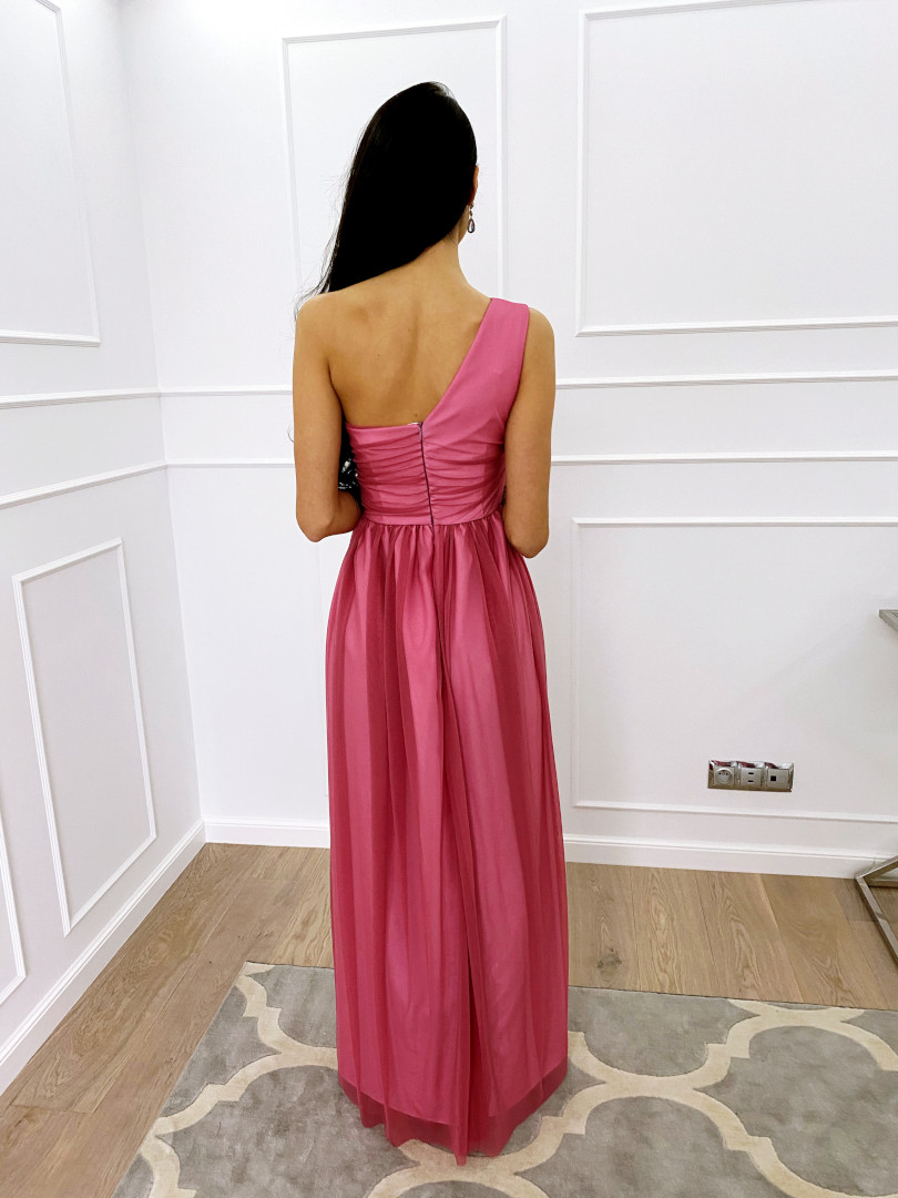 Daisy - long pink one shoulder dress - Kulunove image 4