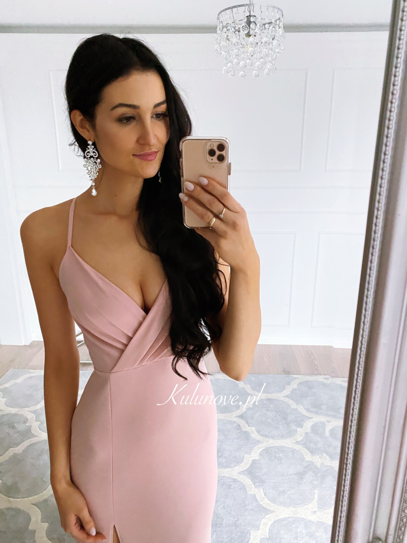 Ariana - elegant strapless dress in nude color - Kulunove image 2