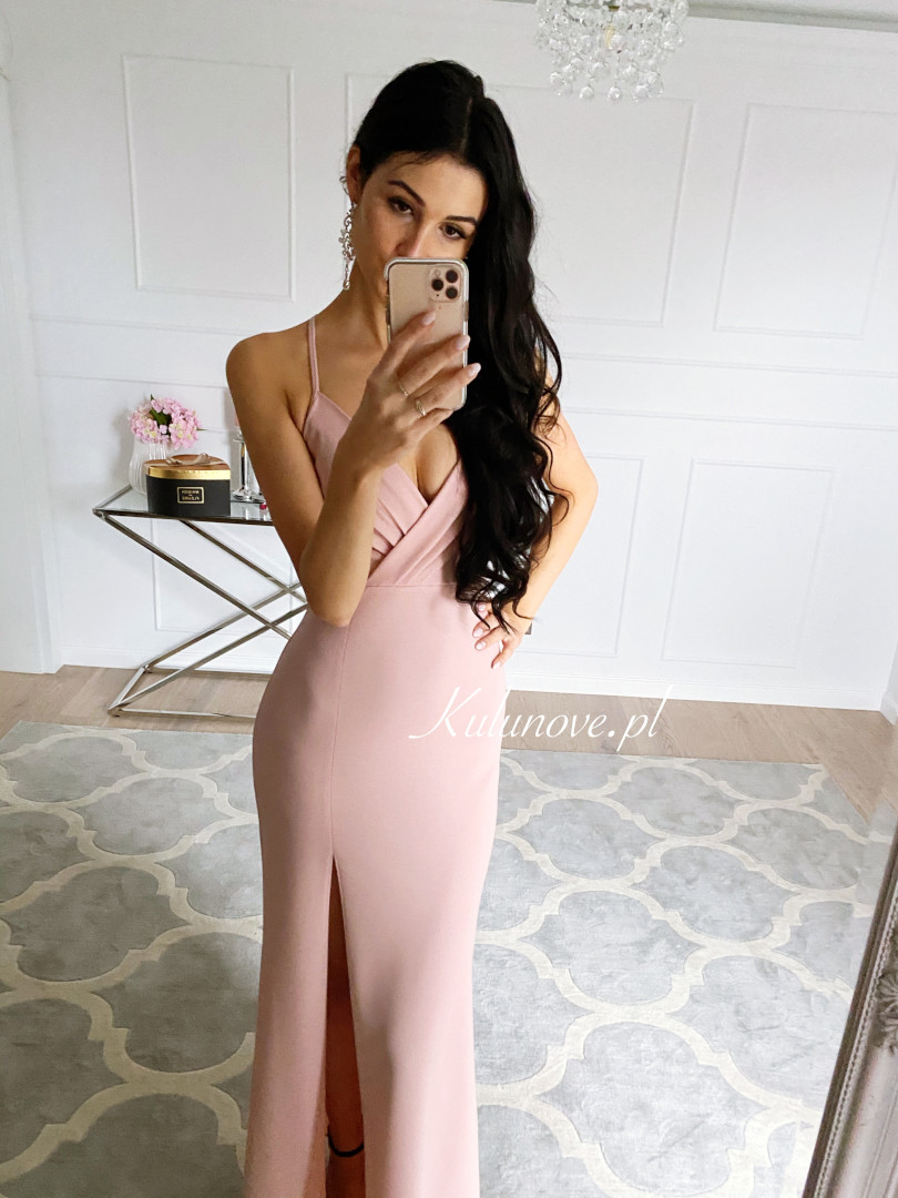 Ariana - elegant strapless dress in nude color - Kulunove image 1