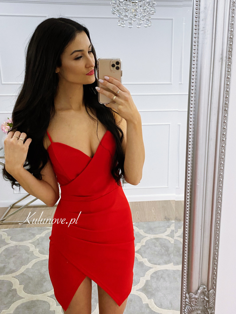 Marina - red overlap dress - Kulunove image 2