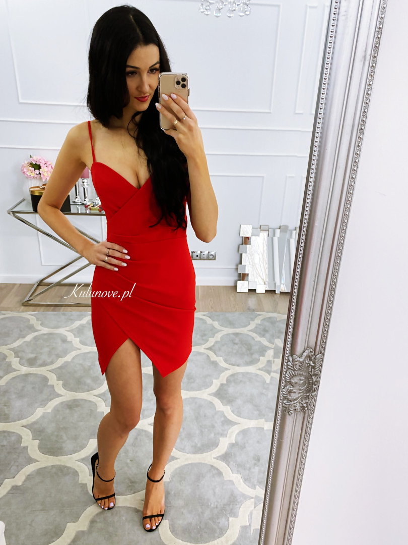 Marina - red overlap dress - Kulunove image 4