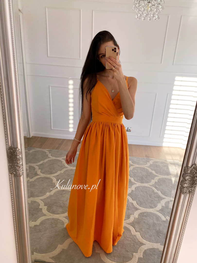 Elisabeth - long orange strapless dress - Kulunove image 4