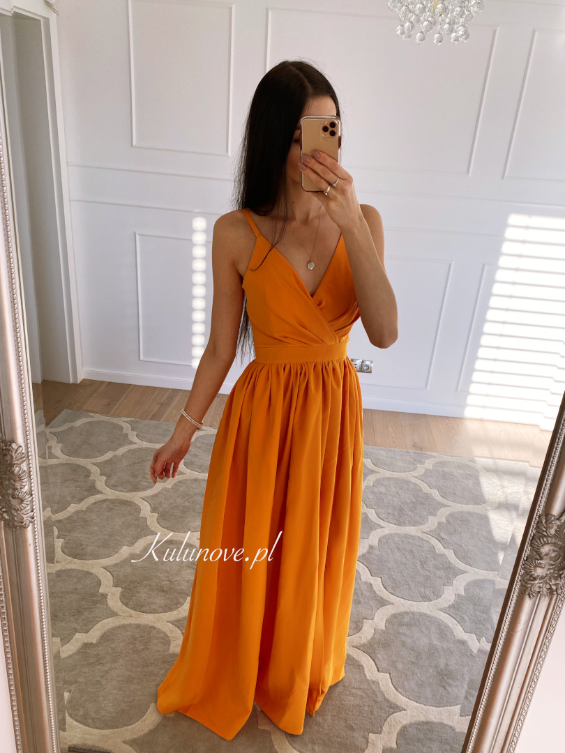 Elisabeth - long orange strapless dress - Kulunove image 3