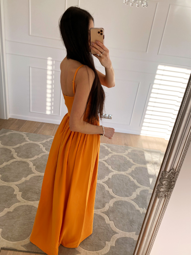 Elisabeth - long orange strapless dress - Kulunove image 2