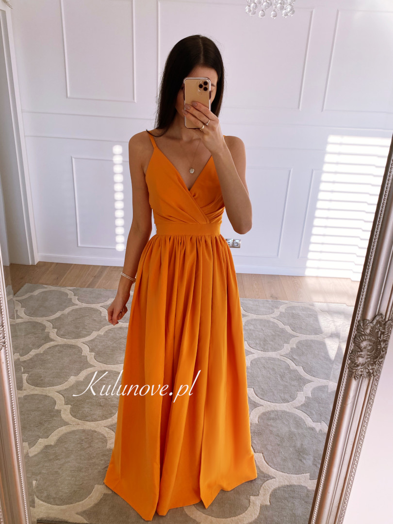 Elisabeth - long orange strapless dress - Kulunove image 1