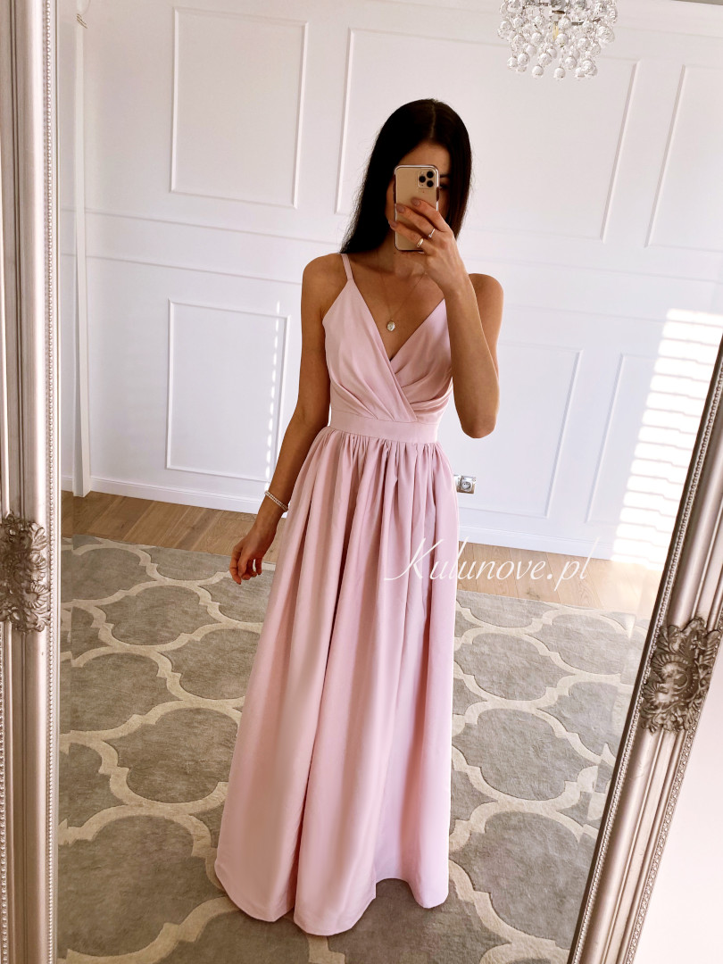 Elisabeth - long light pink strapless dress - Kulunove image 1