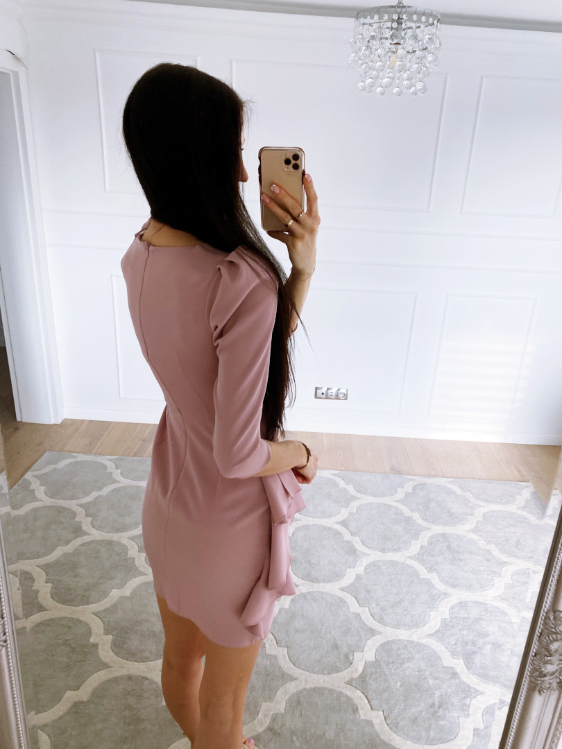 Patrice - short elegant overlap dress in dark pink - Kulunove image 4