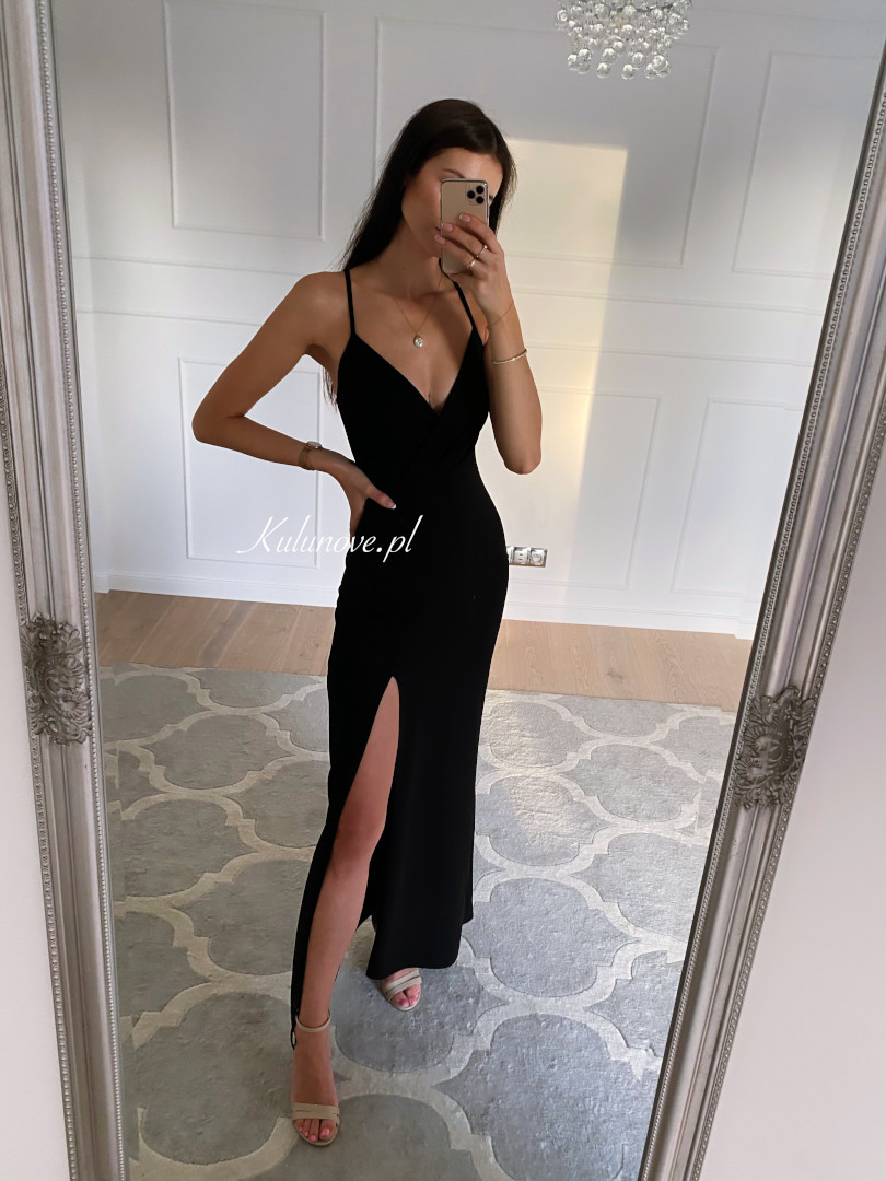Ariana - black classic strapless maxi dress - Kulunove image 2