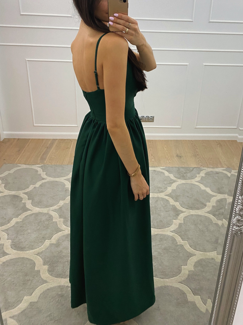 Elisabeth - bottle green maxi dress - Kulunove image 2