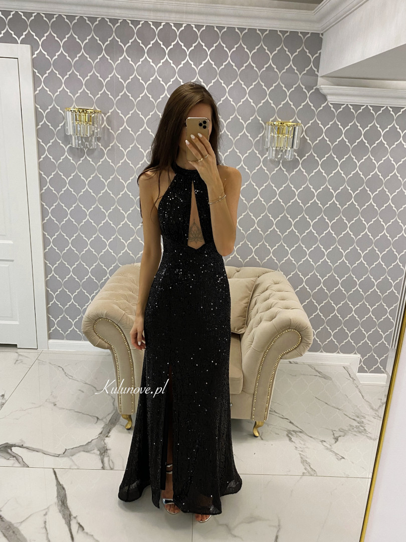 Diamond shine - shimmering maxi dress in black - Kulunove image 4