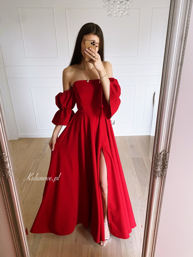 Seniorita - red Spanish dress with decorative sleeves - Kulunove image 4