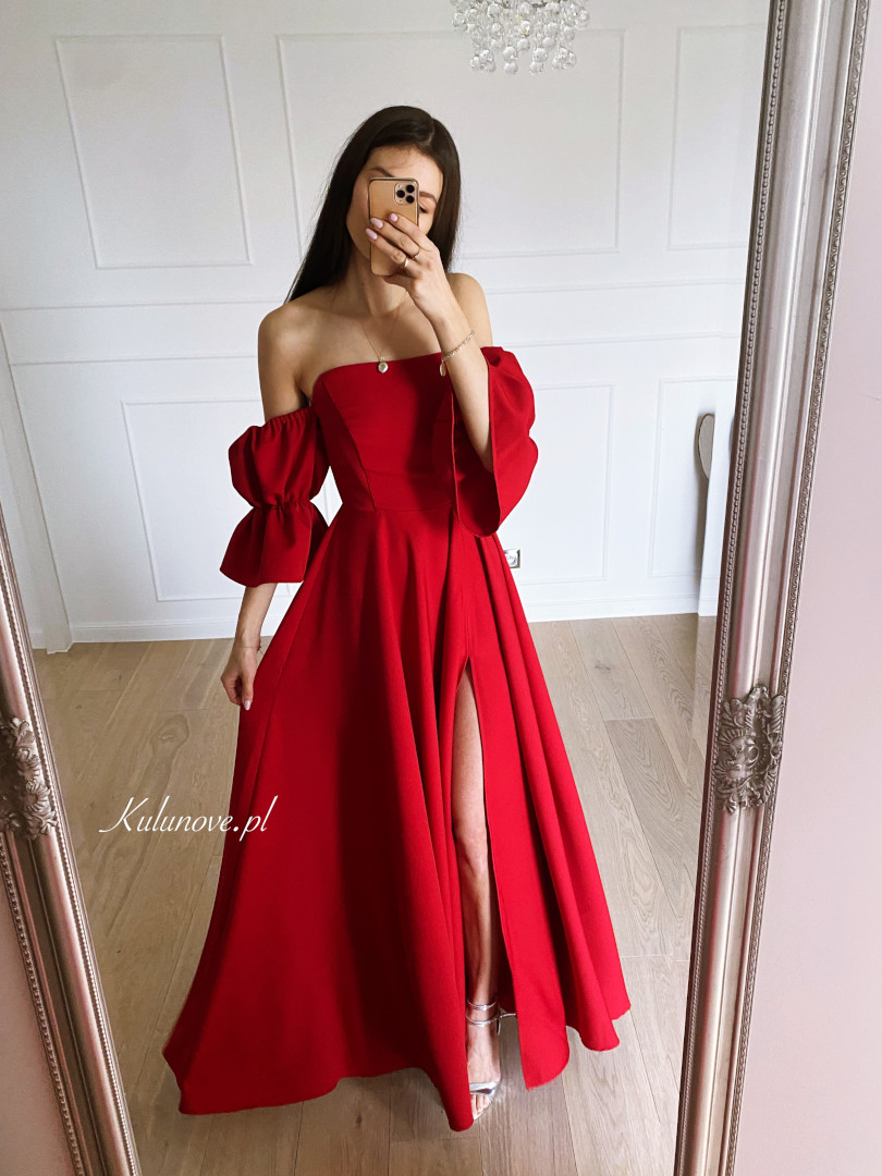 Seniorita - red Spanish dress with decorative sleeves - Kulunove image 1