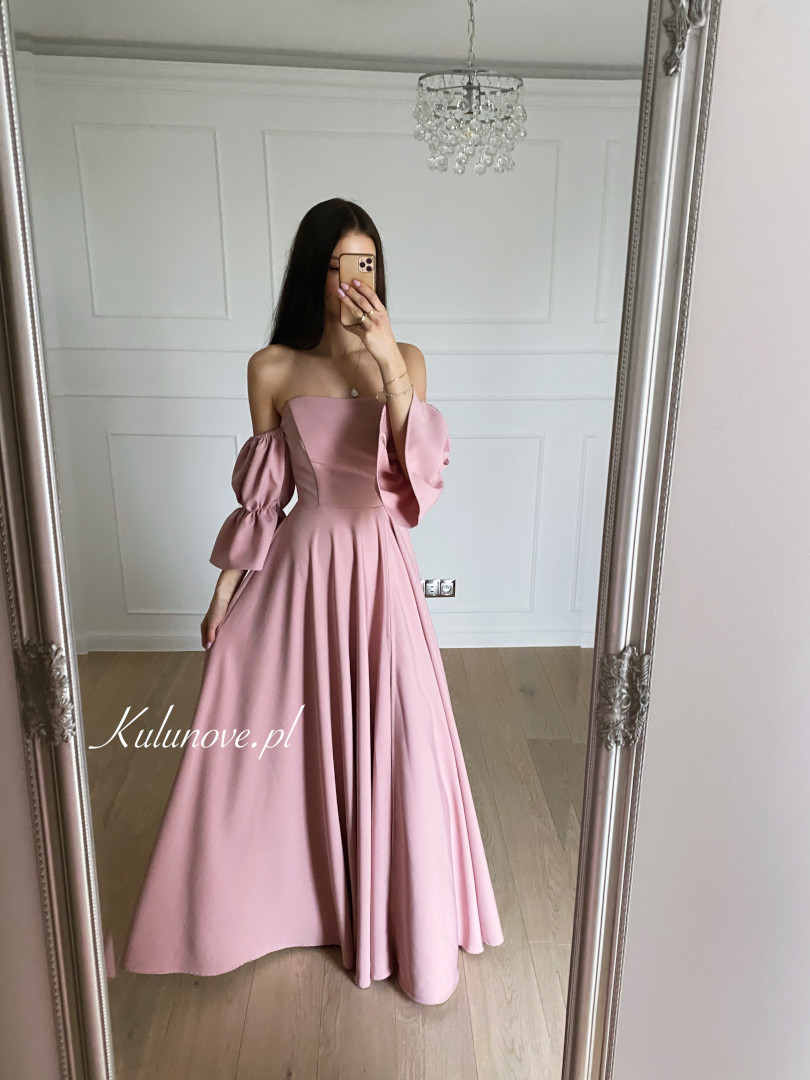 Seniorita - dark pink Spanish style dress with falling decorative sleeves - Kulunove image 1
