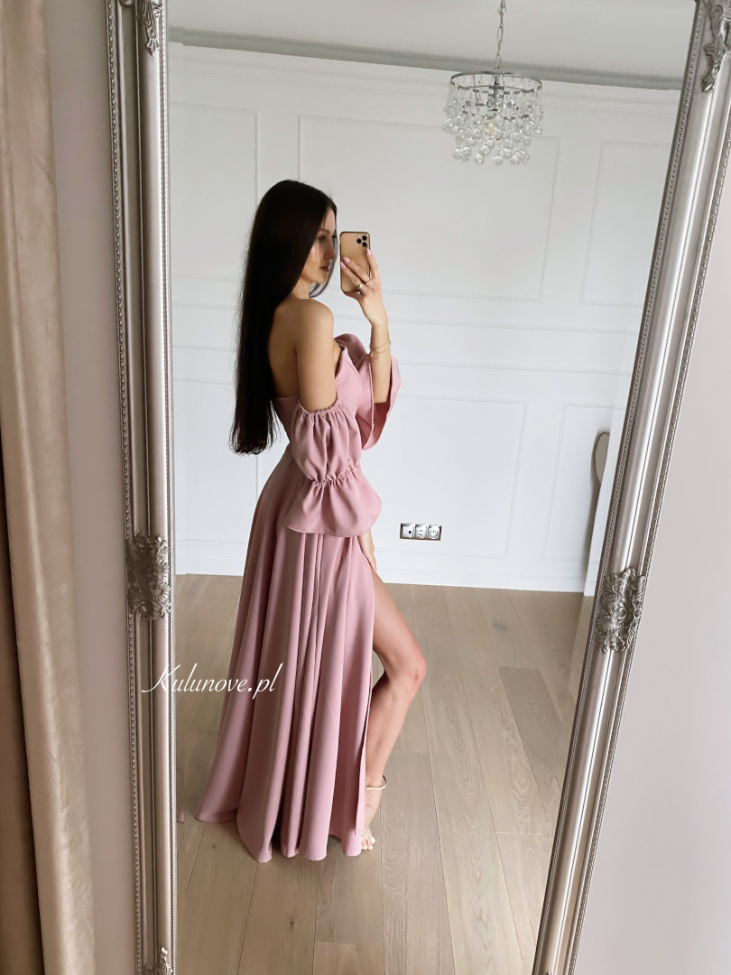 Seniorita - dark pink Spanish style dress with falling decorative sleeves - Kulunove image 4
