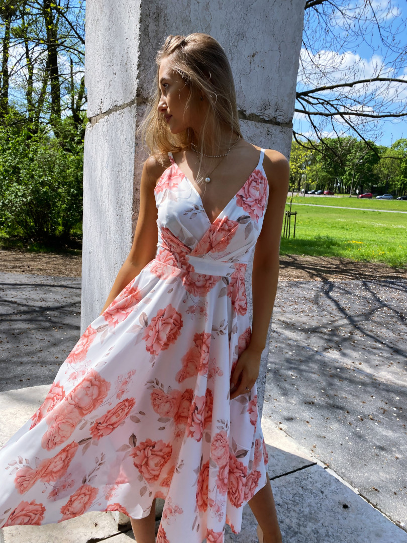 Elisabeth midi - amazing airy flared dress in peonies - Kulunove image 1