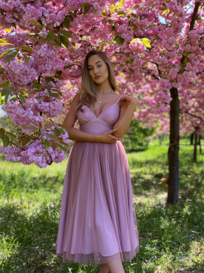 Cindrella pink - unusual tulle midi dress with corset - Kulunove image 3