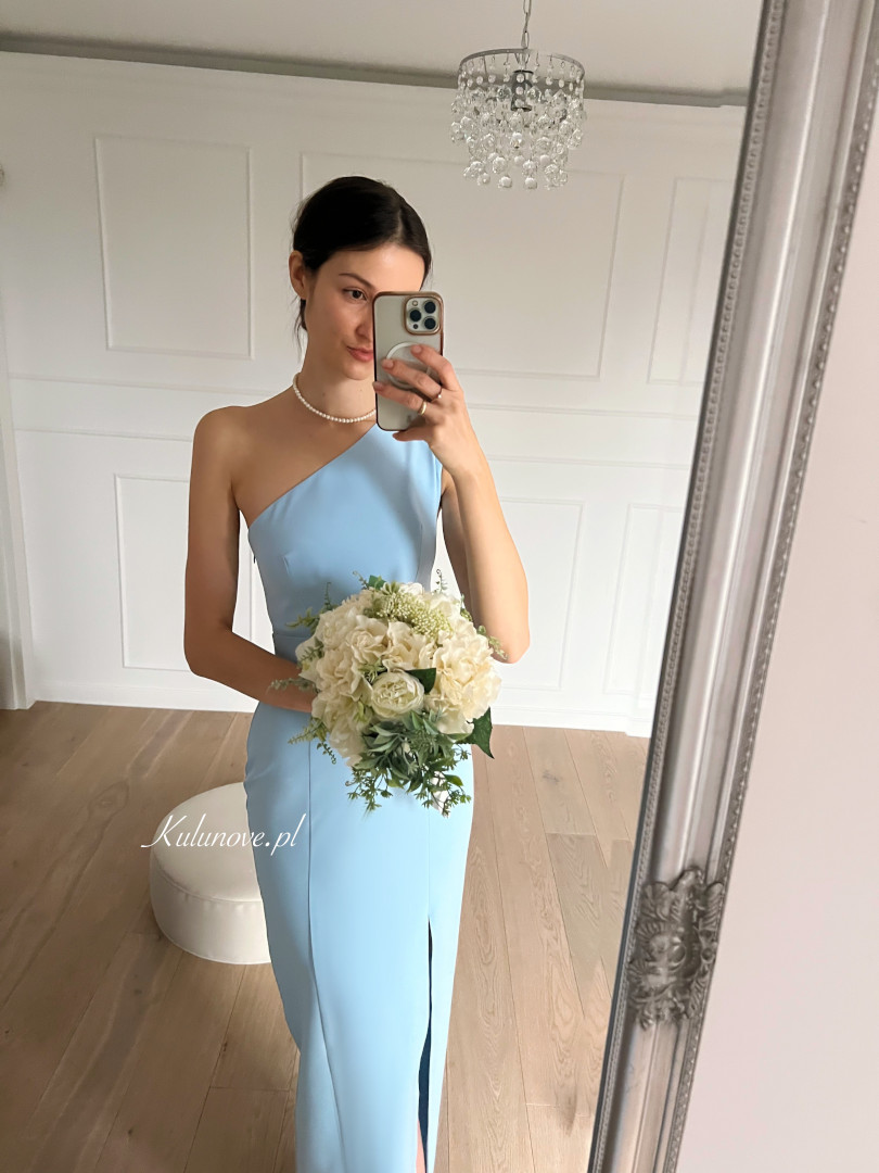 Varenna - blue simple one shoulder dress - Kulunove image 2