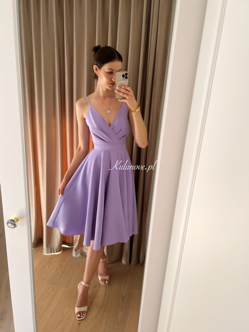Elisabeth midi - purple flared dress for wedding - Kulunove image 2