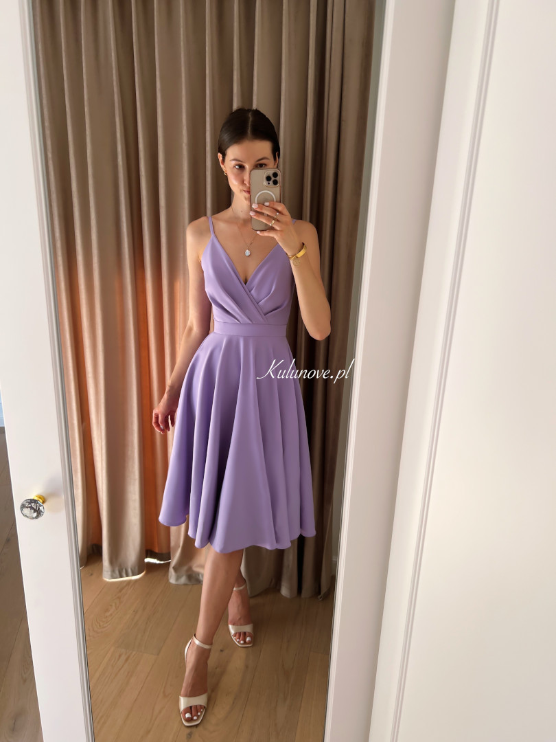 Elisabeth midi - purple flared dress for wedding - Kulunove image 3