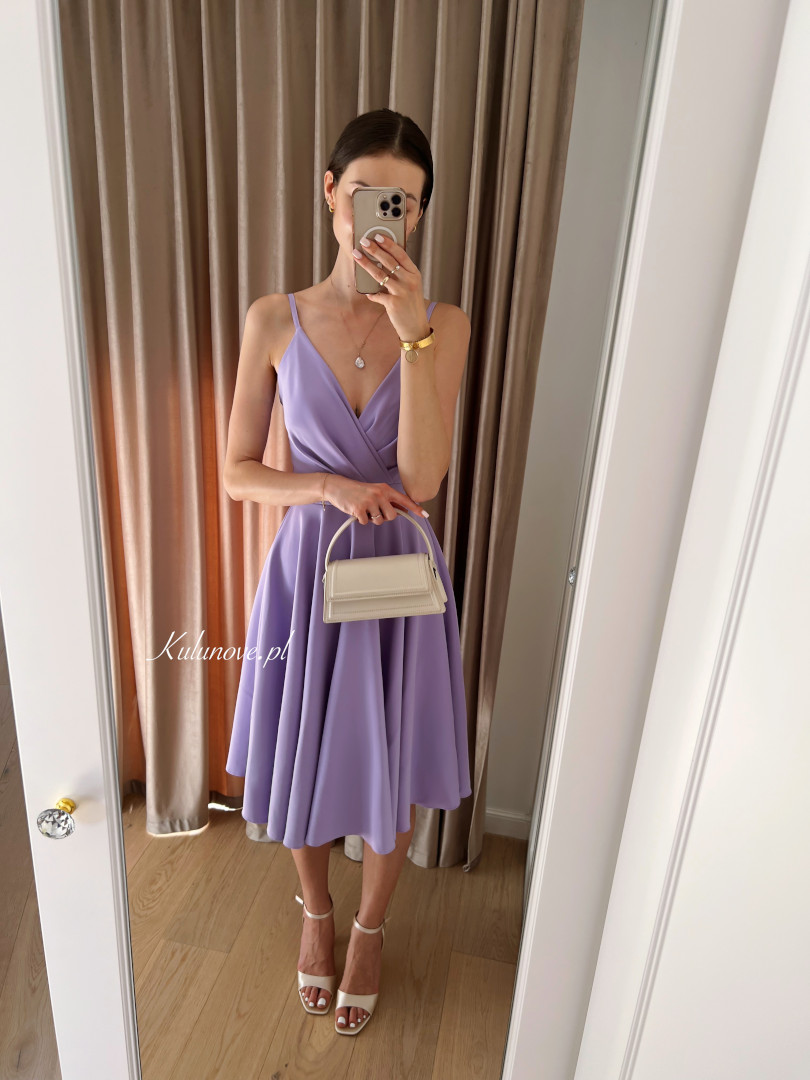 Elisabeth midi - purple flared dress for wedding - Kulunove image 1
