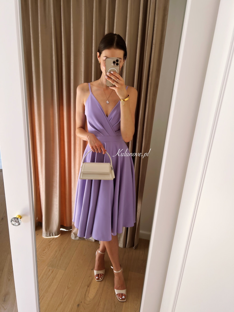 Elisabeth midi - purple flared dress for wedding - Kulunove image 4