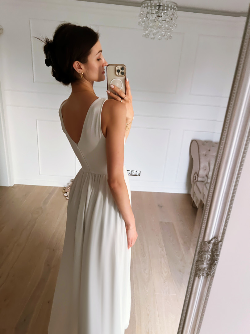 Nella - white strapless maxi length dress - Kulunove image 3