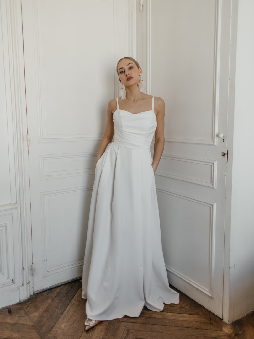 Odetta - A-line corset wedding dress with pockets - Kulunove image 4