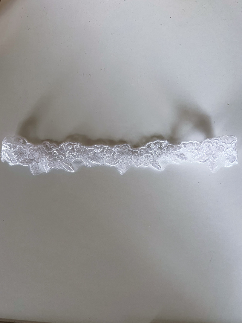 White delicate lace garter #8 - Kulunove image 3