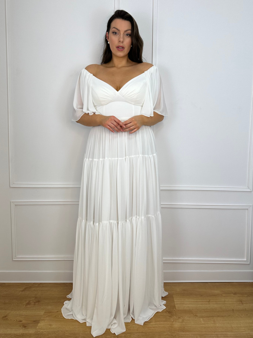 Vera- muślinowa suknia ślubna boho na krótki rękawek - Kulunove zdjęcie 4