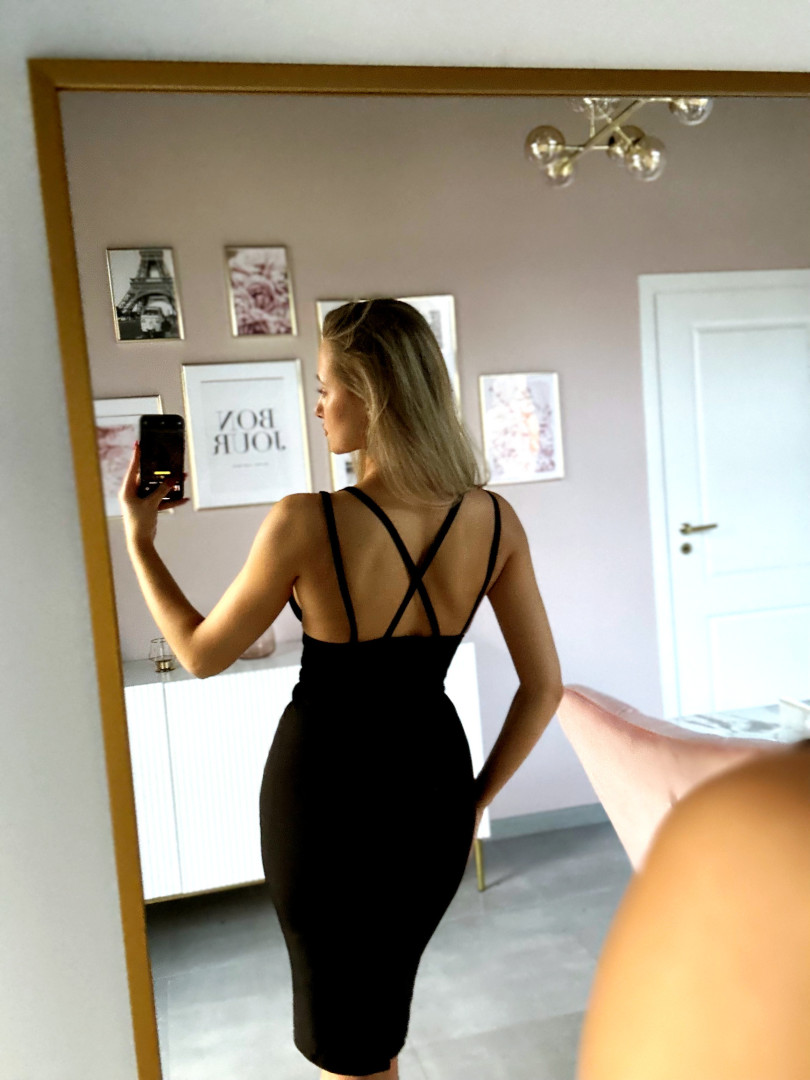 Summer - little black dress with straps on the back neckline - Kulunove image 2