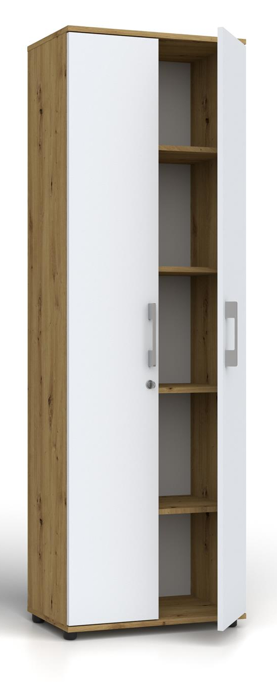 Szafa biurowa G 60 2d Dąb ARTISAN / białe drzwi z zamkiem - Meldo zdjęcie 2