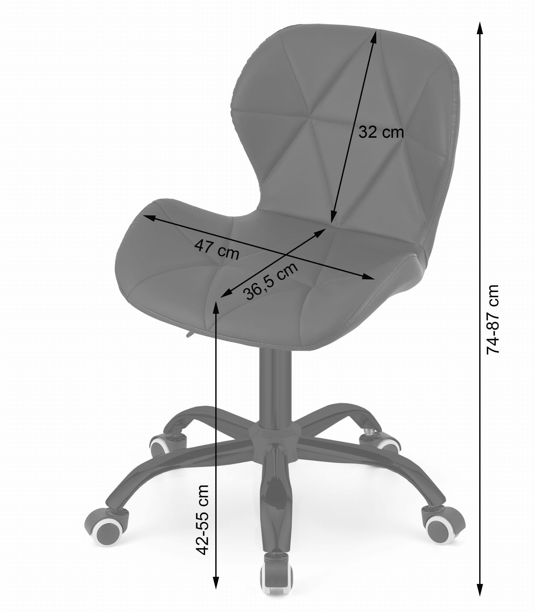 Krzesło obrotowe NOTO ekoskóra - czarne zdjęcie 3